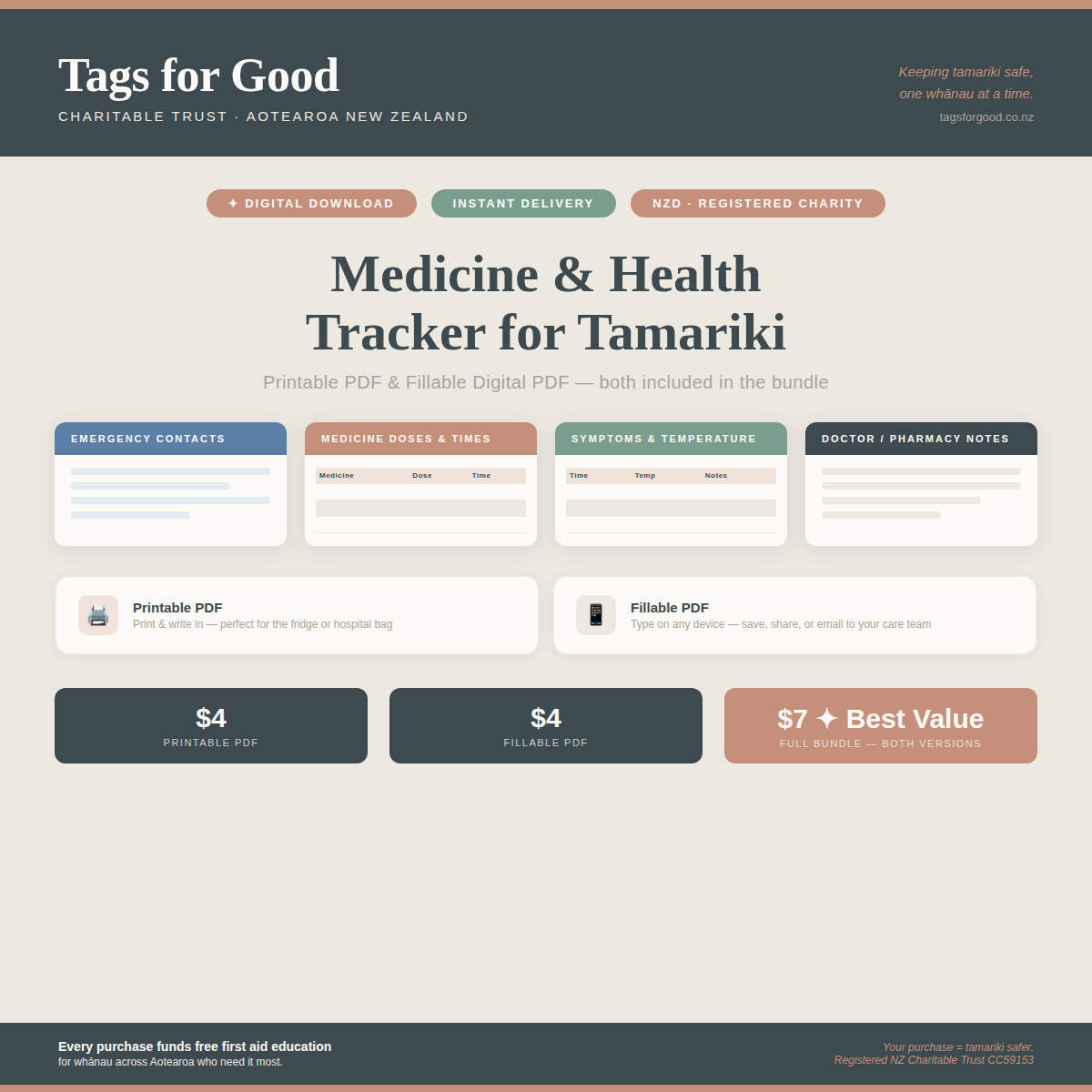 Digital Medicine & Health Tracker for Tamariki
