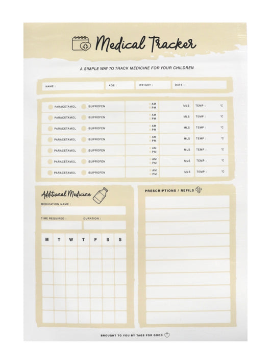 Medical tracker - Cream - Tags for good